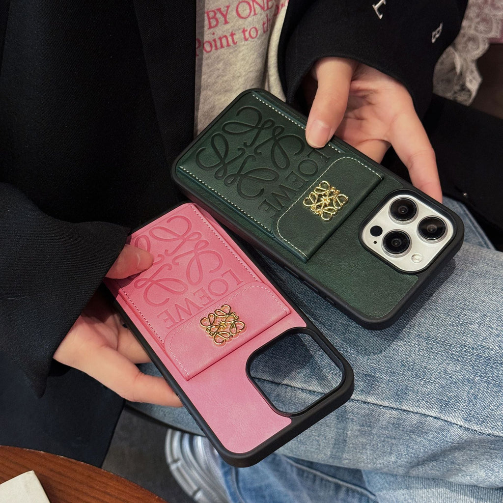 Embossed leather coin purse case