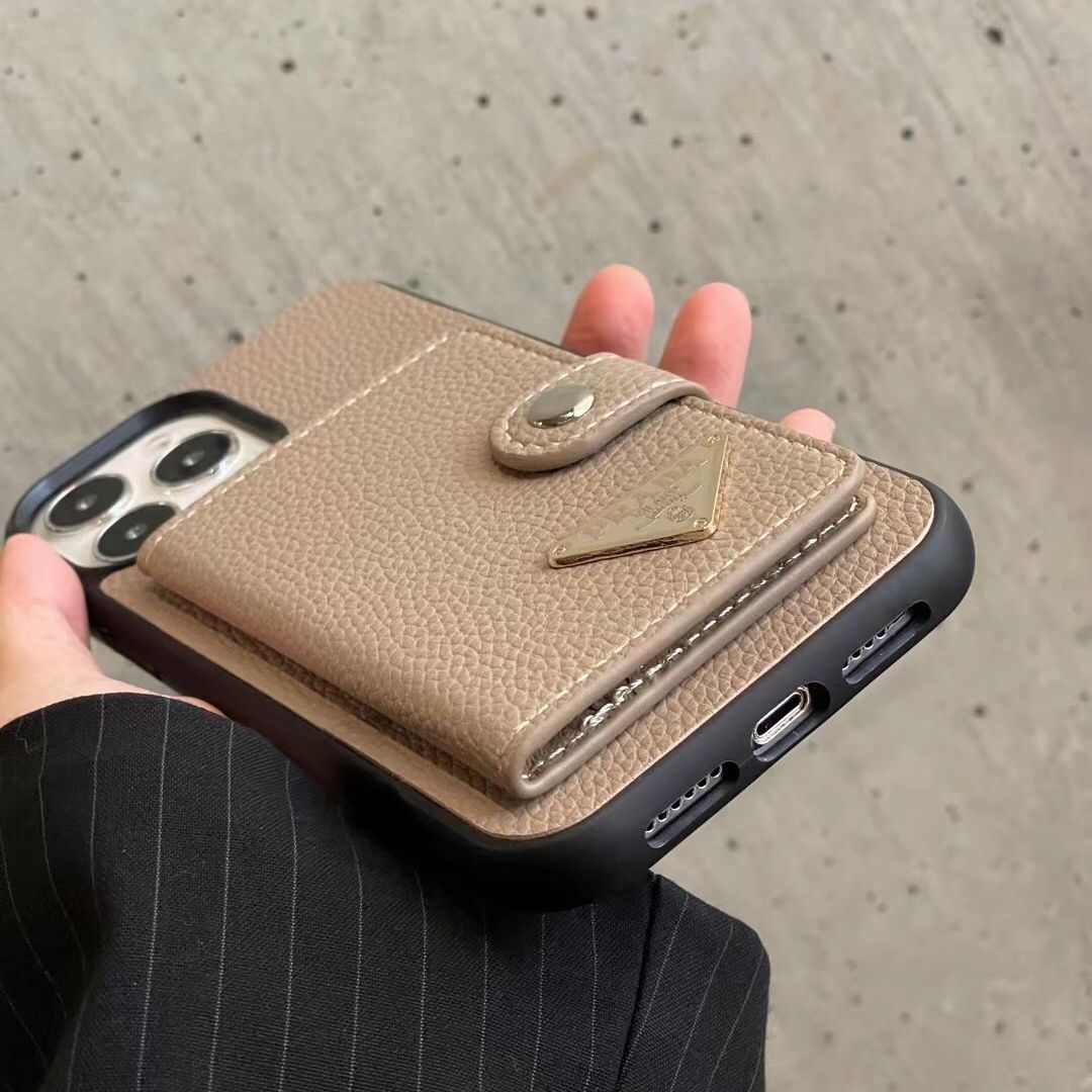 Leather Triangle Card Wallet Case