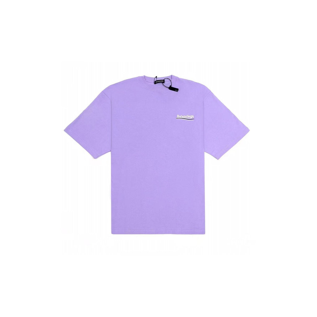 Classic round collar cotton print t-shirt
