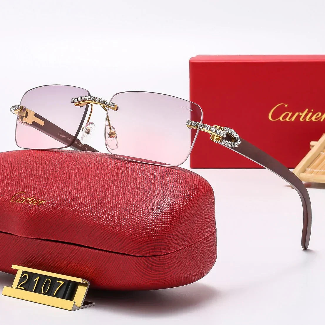 6 Colors Diamond Frameless Sunglasses 2107