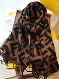 Classic F Embossed Cashmere Scarf
