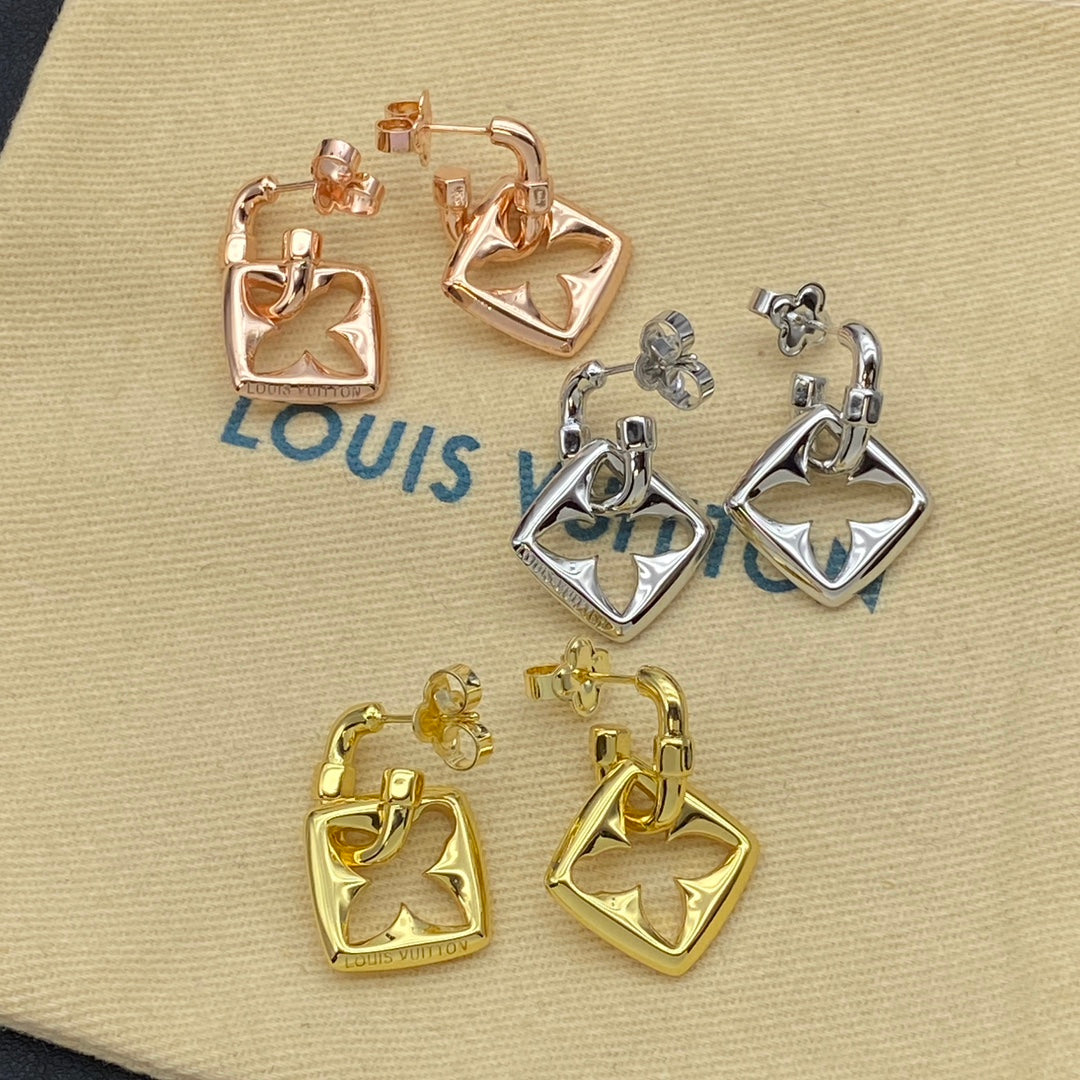 Monogram Flower Pendants Earrings