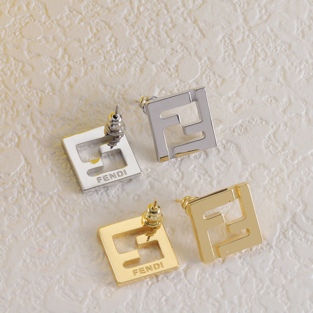 Interlocking F Metal Earrings