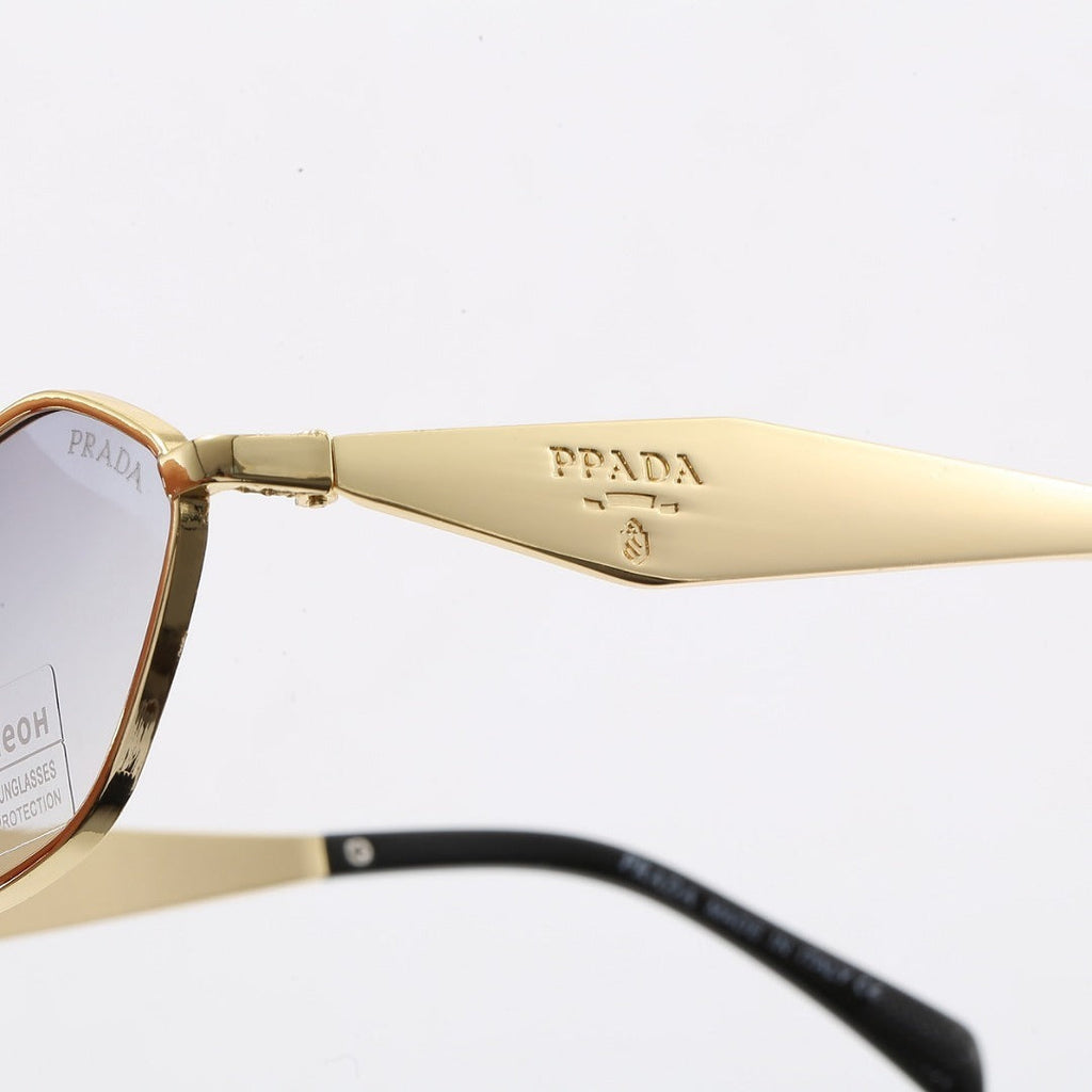 Irregular Metal Frame Sunglasses, Tortoise Temple UV400 Polarized Fashion Shades 6A003